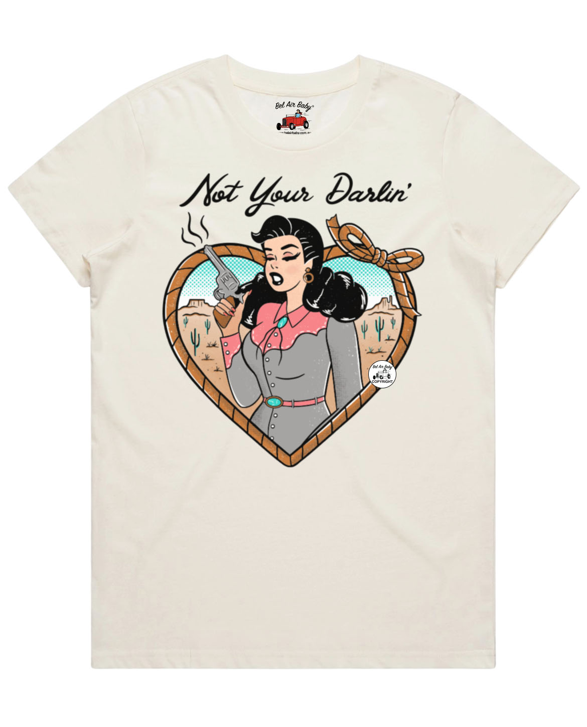 Custom order for Chloe - Not your Darlin' Ladies Crop Tee - Ivory  - XL