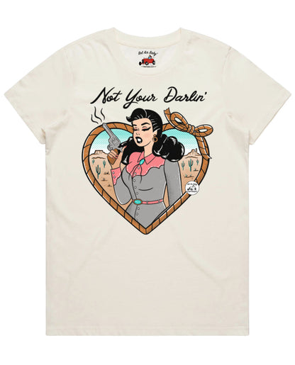 Custom order for Chloe - Not your Darlin' Ladies Crop Tee - Ivory  - XL