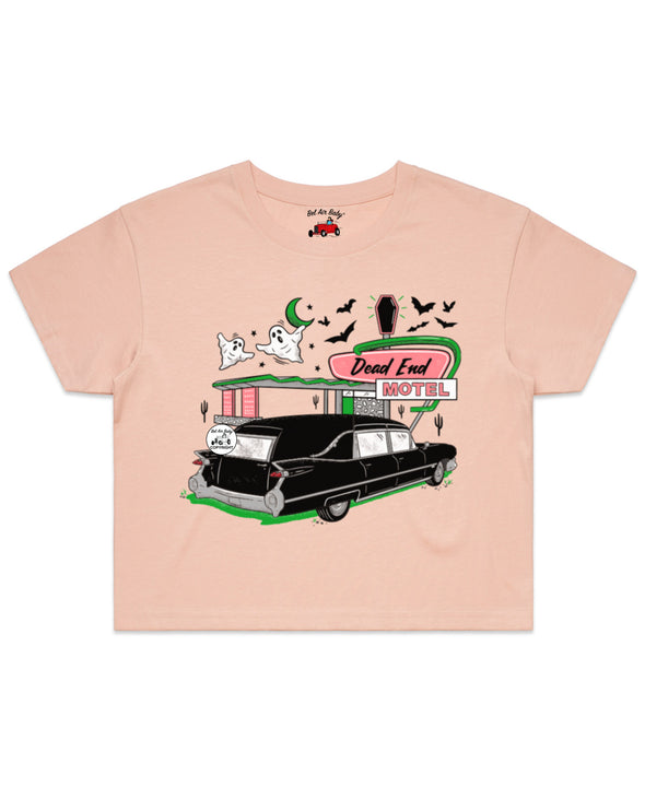 Dead End Motel Ladies Crop Tee