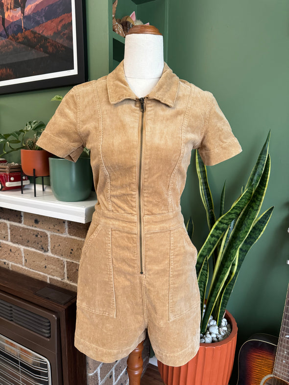 Tan Cord Playsuit Size XS