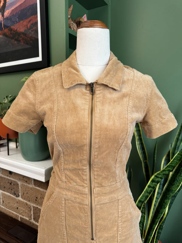Tan Cord Playsuit Size XS