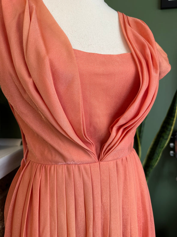 Vintage 1950s/1960s Peach Lurex Dress Size XS