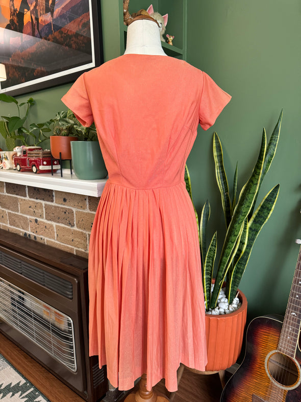 Vintage 1950s/1960s Peach Lurex Dress Size XS