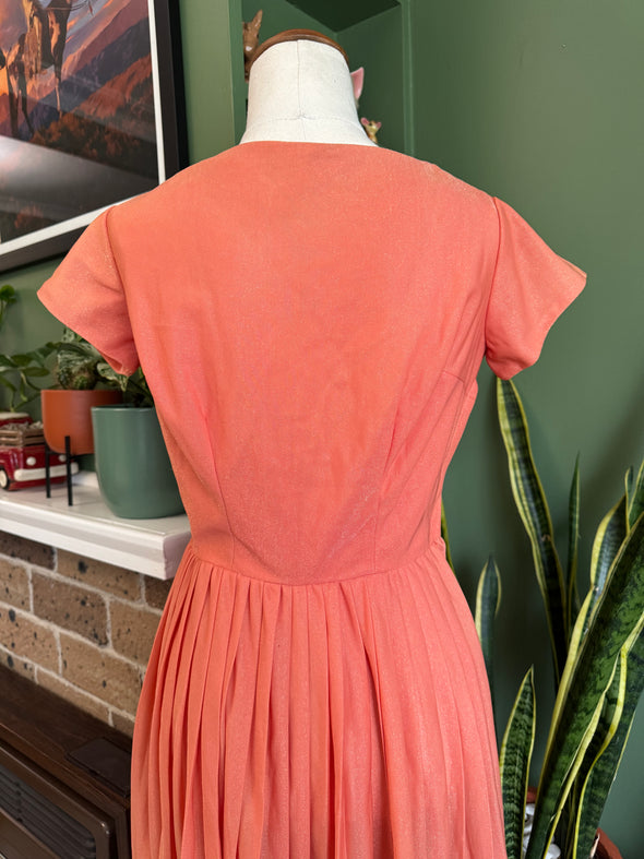 Vintage 1950s/1960s Peach Lurex Dress Size XS