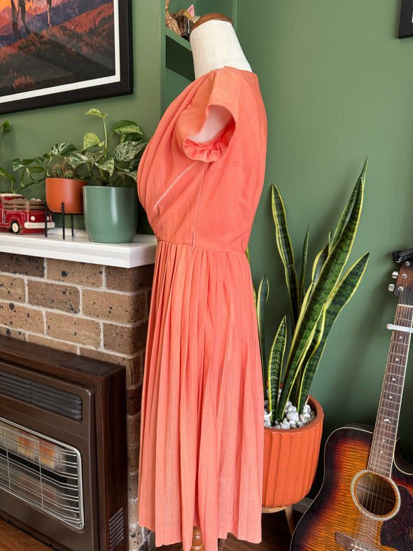 Vintage 1950s/1960s Peach Lurex Dress Size XS