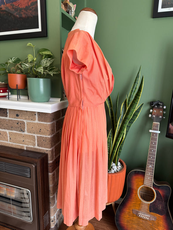 Vintage 1950s/1960s Peach Lurex Dress Size XS