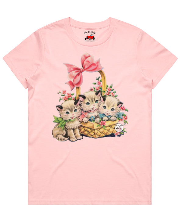 Vintage Kittens in Basket Tee