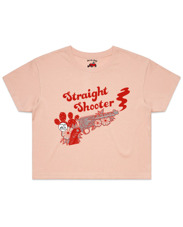 Straight Shooter Ladies Crop Tee