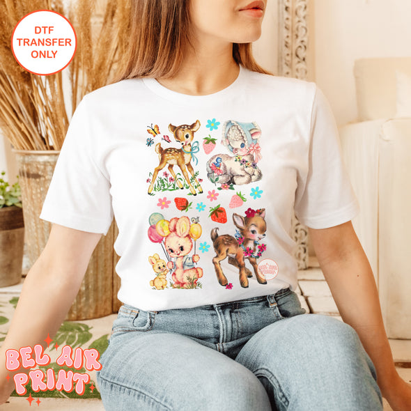 Vintage Kitschy Animals Heat Transfer