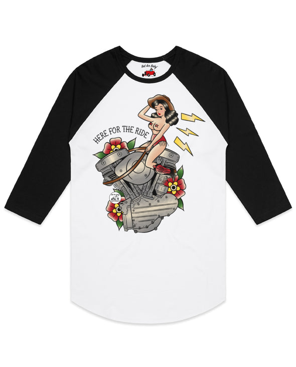 Here For The Ride Raglan Tee