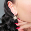 Vintage Gold Atomic Starburst Crystal Earrings