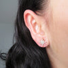 Vintage Gold Atomic Starburst Crystal Earrings