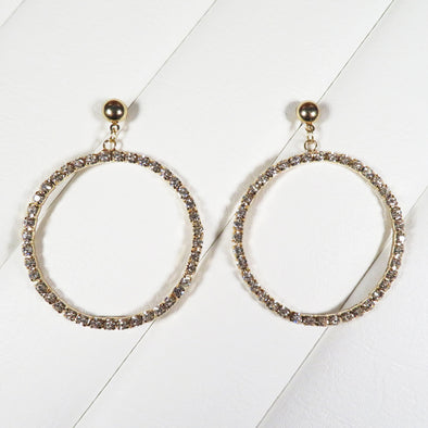 Hollywood Hoop Rhinestone Earrings