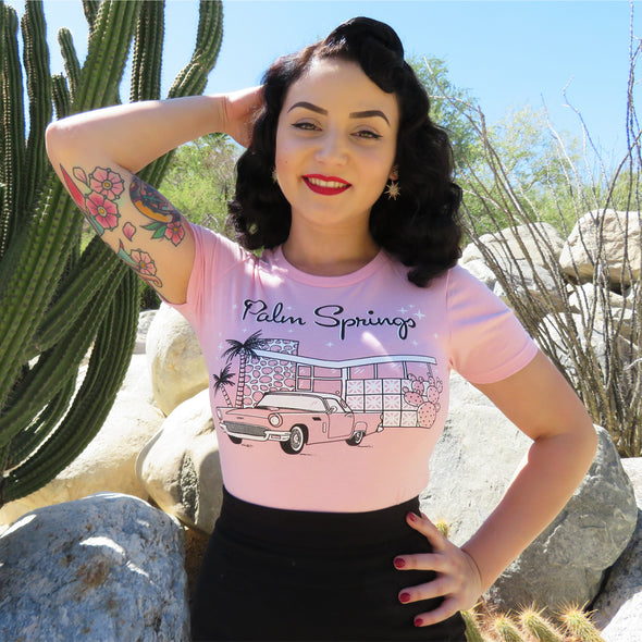 Palm Springs Ladies Pink T shirt