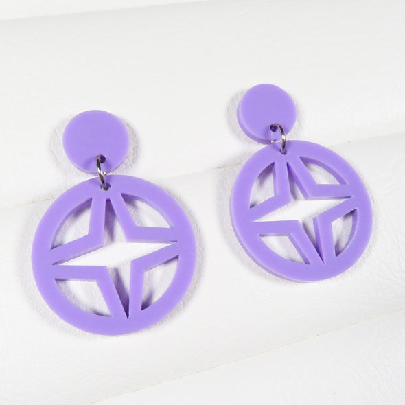 Pastel Purple Breeze Block Dangle Earrings