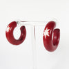 Red Carved Starburst Hoop Earrings | Bel Air Baby 