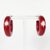 Red Carved Starburst Hoop Earrings | Bel Air Baby 