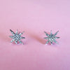 Vintage Silver Atomic Starburst Crystal Earrings