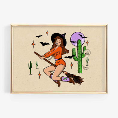 Witchy Cowgirl Print