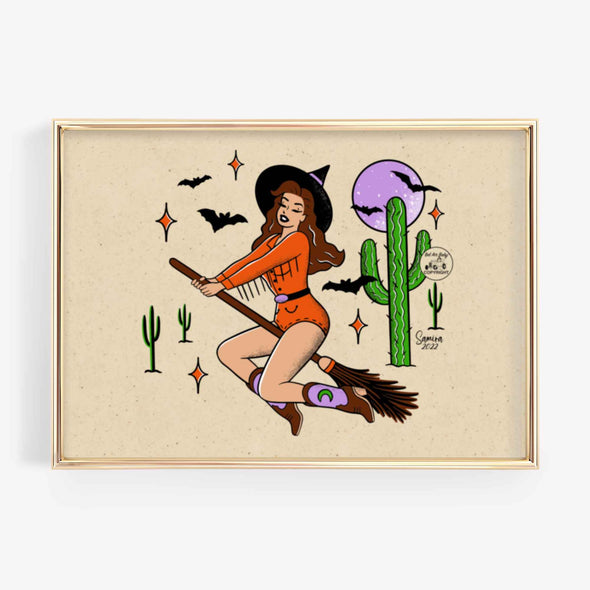 Witchy Cowgirl Print