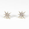 Vintage Gold Atomic Starburst Crystal Earrings